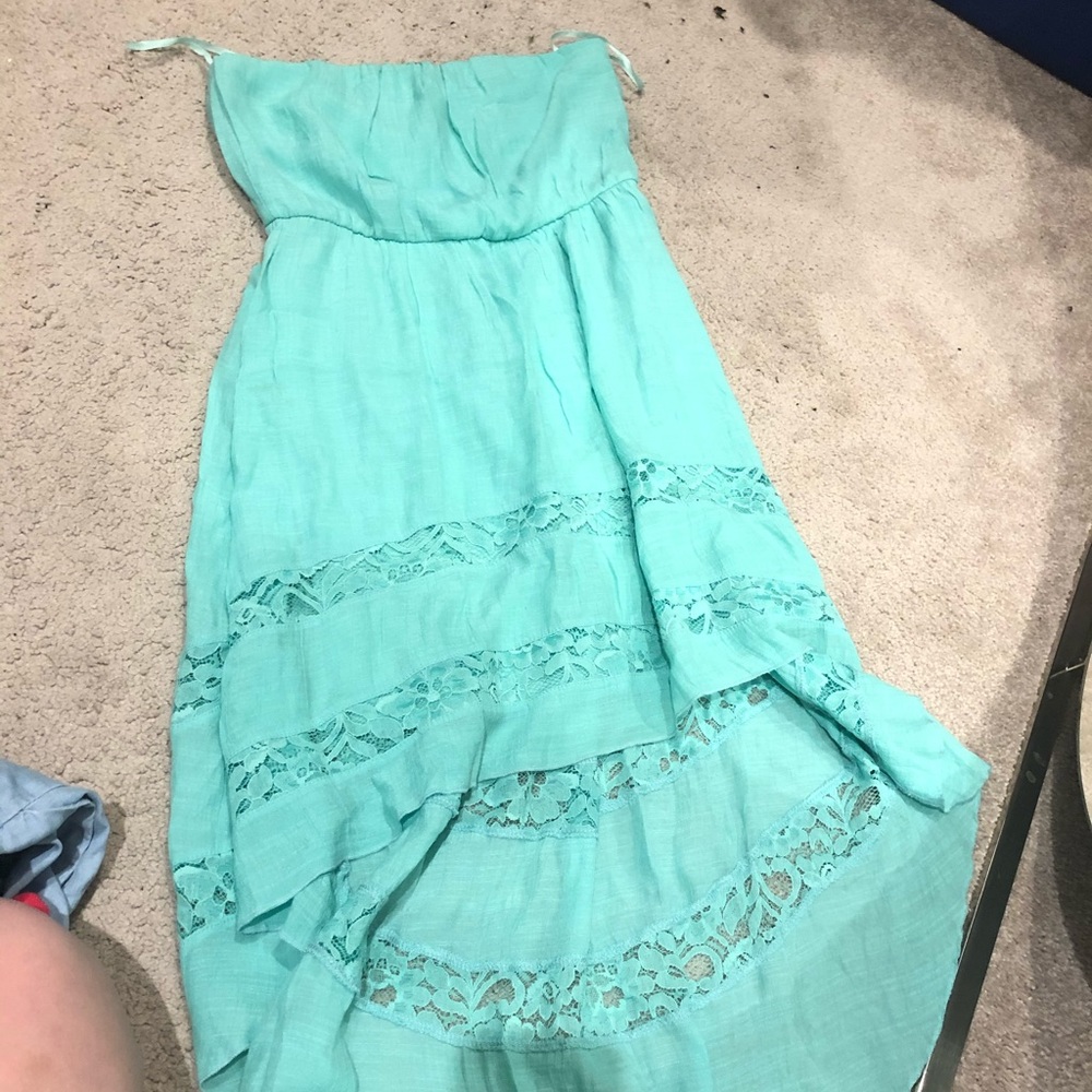 High-low summer dress, strapless